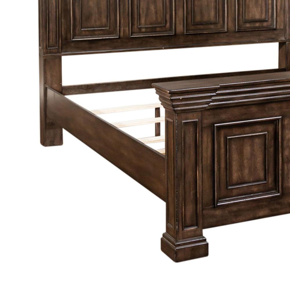 Big Valley King California Panel Bed in Brownstone w/ Heavy Distressing