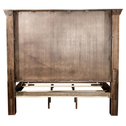 Big Valley King Panel Bed in Brownstone w/ Heavy Distressing