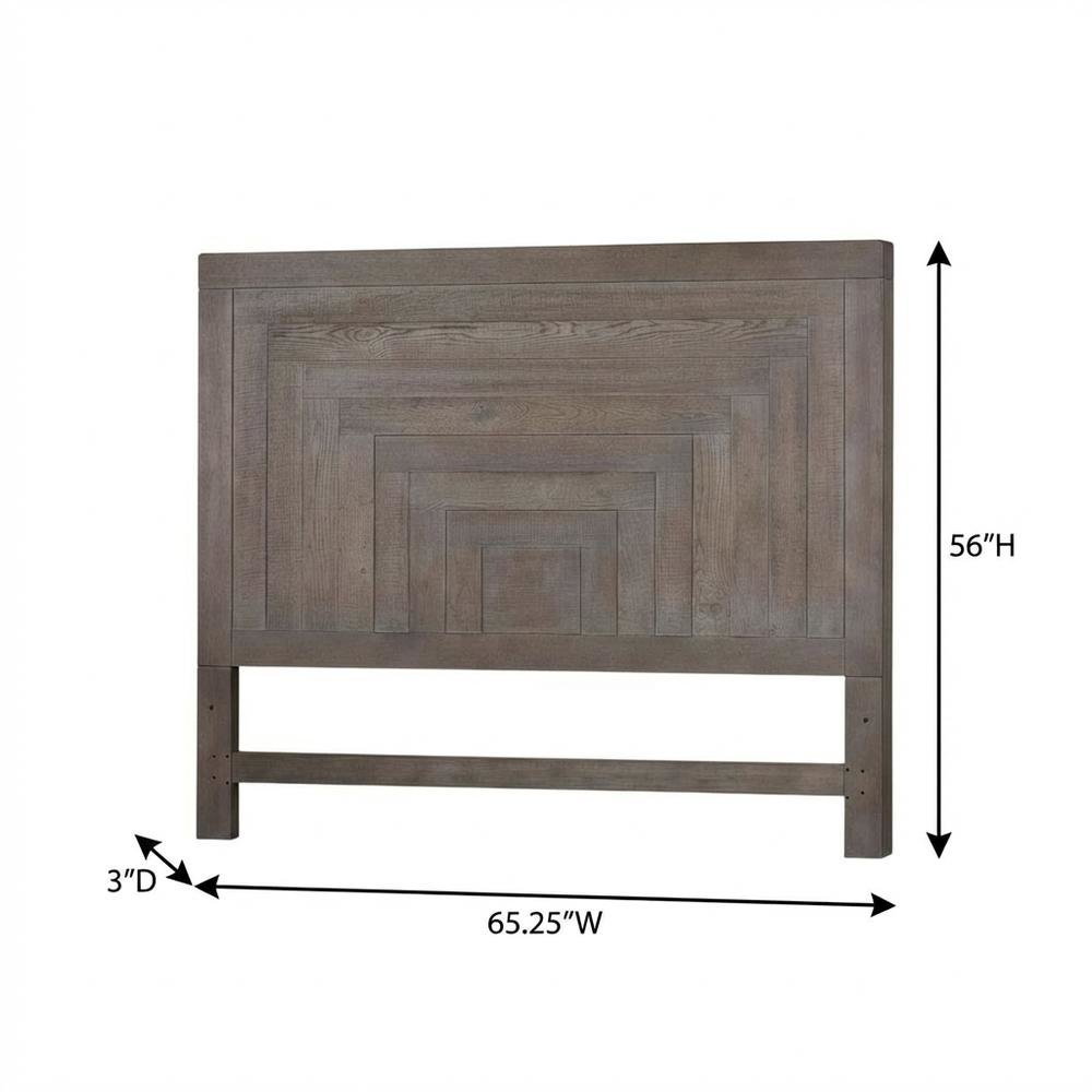 Dusty Charcoal Panel Headboard, Heavy Distressing Solid, Manufactured Wood