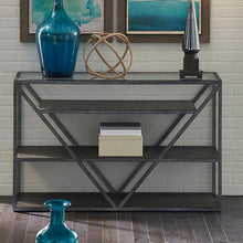 Arista Sofa Table in Cobblestone Brown w/ Gray Dusty Wax Hang-up