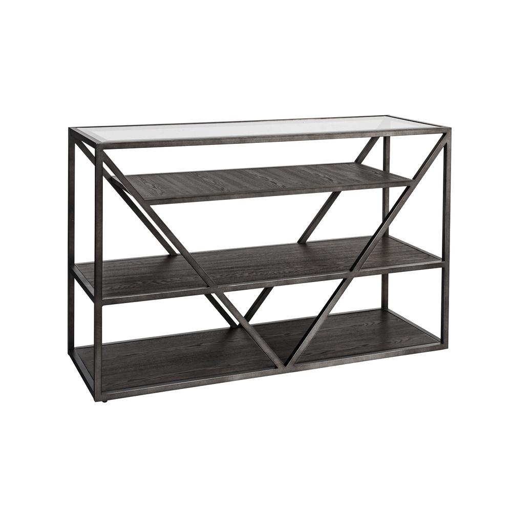 Arista Sofa Table in Cobblestone Brown w/ Gray Dusty Wax Hang-up