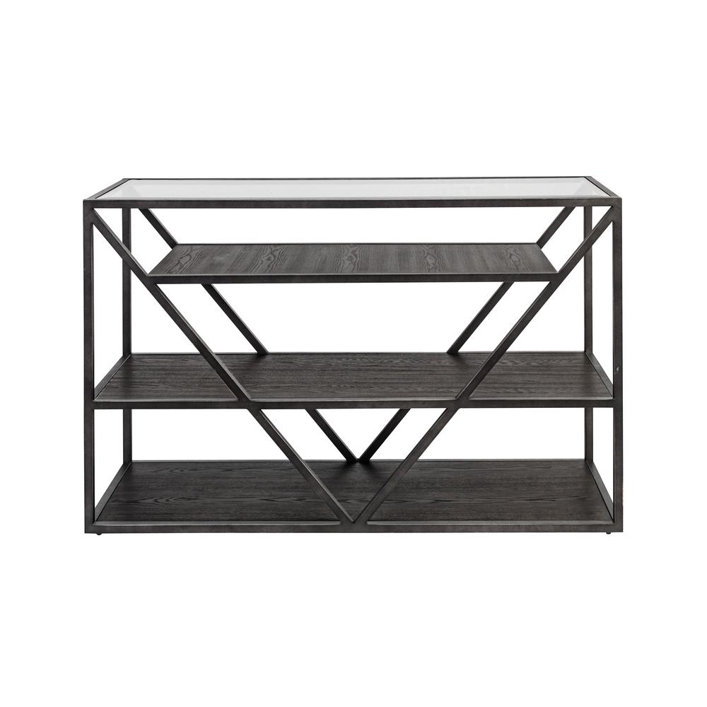Arista Sofa Table in Cobblestone Brown w/ Gray Dusty Wax Hang-up
