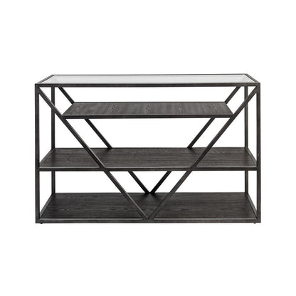 Arista Sofa Table in Cobblestone Brown w/ Gray Dusty Wax Hang-up