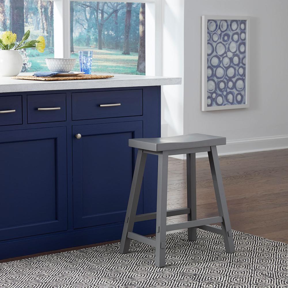 Creations 24 Inch Sawhorse Counter Stool- Gray in Various