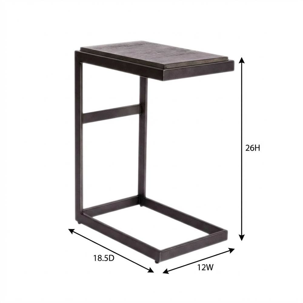 Gray Laptop Table with Solid and Manufactured Wood for Contemporary Workspaces