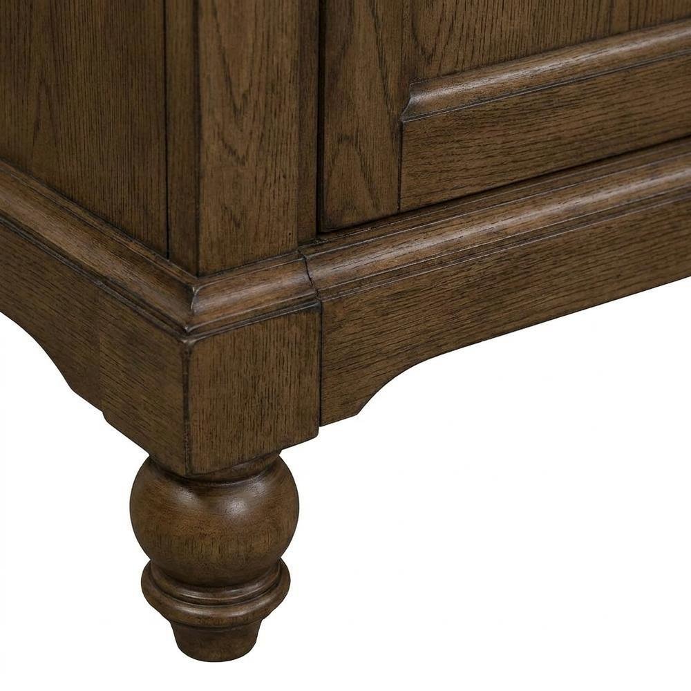 Solid Wood Farmhouse Buffet Cabinet with Drawers and Storage Cabinet, Brown
