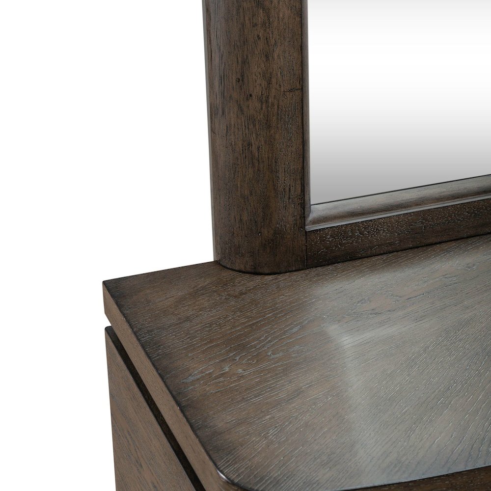 Queen Panel Bed with LED Touch Light, Dresser & Mirror  - Satin Espresso
