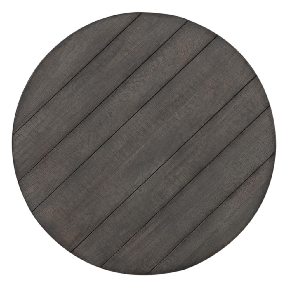 Splay Leg Round Cocktail Table Dusty Charcoal w/ Heavy Distressing
