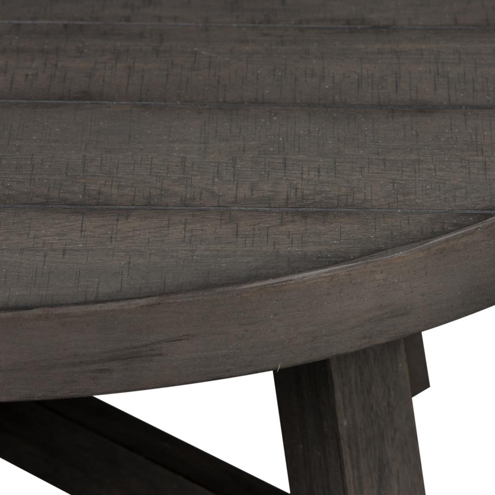 Splay Leg Round Cocktail Table Dusty Charcoal w/ Heavy Distressing