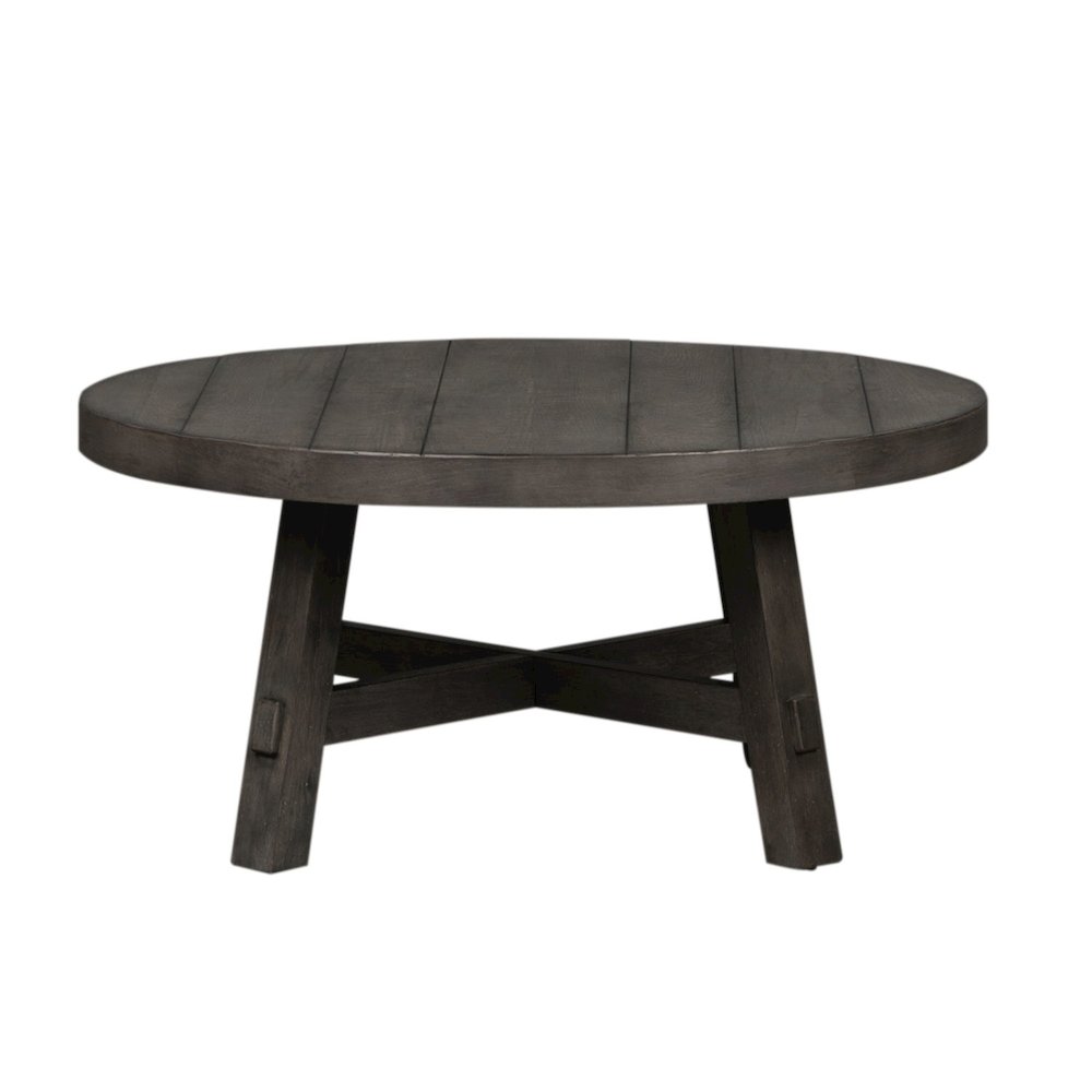 3 Piece Living Room Set - Cocktail table, 2 End Tables - Charcoal Oak Wood