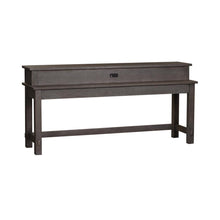Modern Farmhouse Console Bar Table in Dusty Charcoal w/ Heavy Distressing