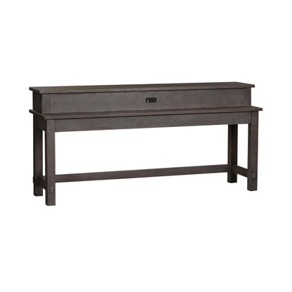 Modern Farmhouse Console Bar Table in Dusty Charcoal w/ Heavy Distressing