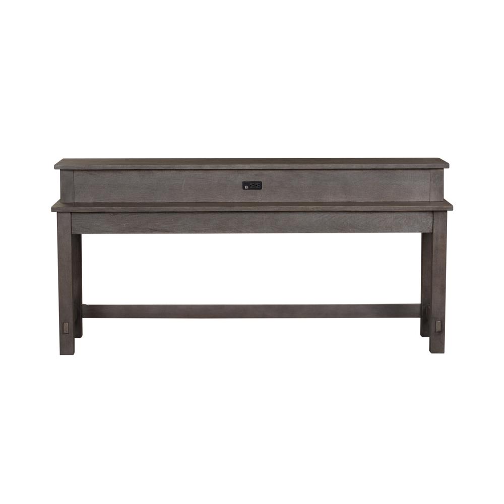 Modern Farmhouse Console Bar Table in Dusty Charcoal w/ Heavy Distressing