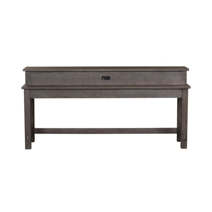 Modern Farmhouse Console Bar Table in Dusty Charcoal w/ Heavy Distressing
