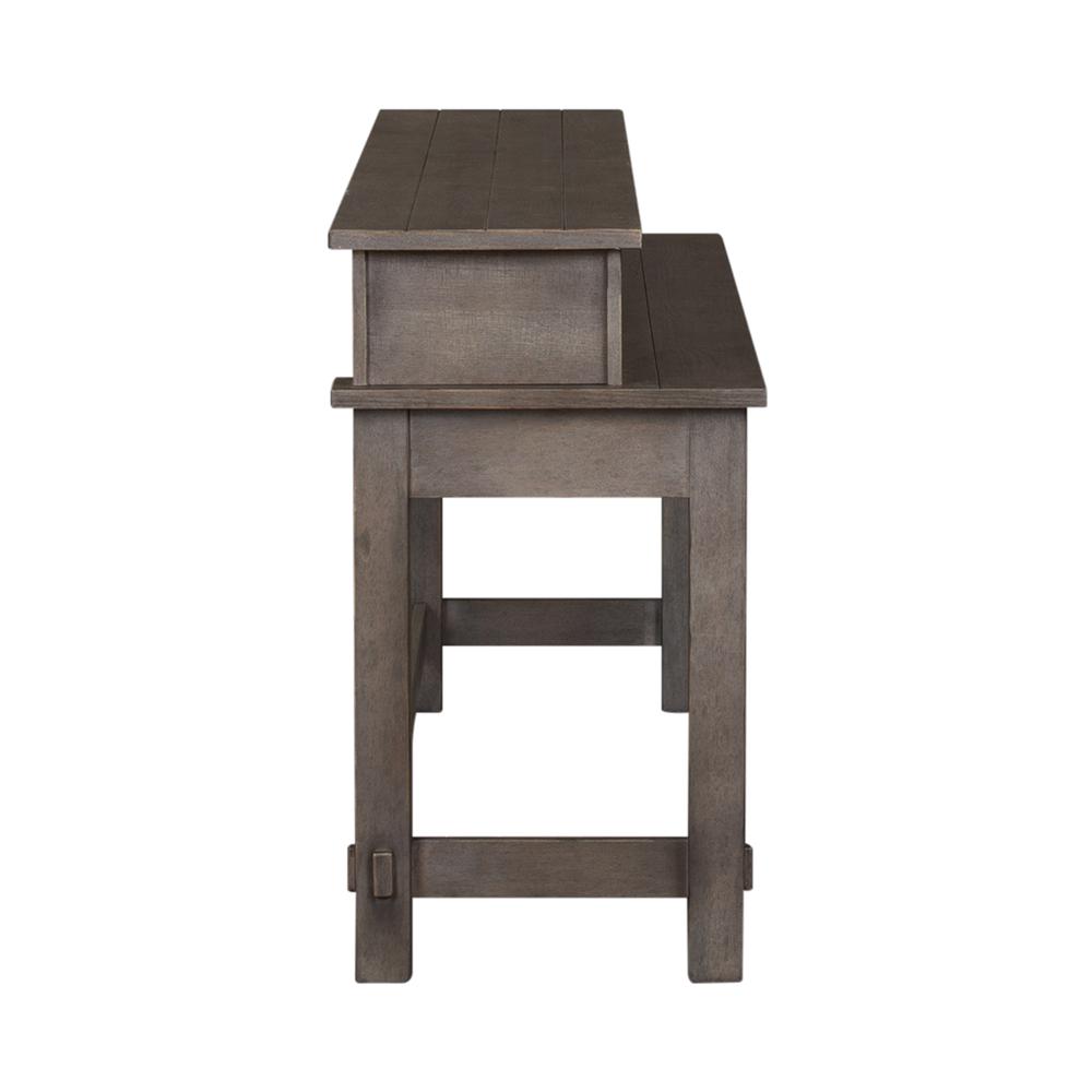 Modern Farmhouse Console Bar Table in Dusty Charcoal w/ Heavy Distressing