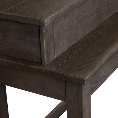 Modern Farmhouse Console Bar Table in Dusty Charcoal w/ Heavy Distressing