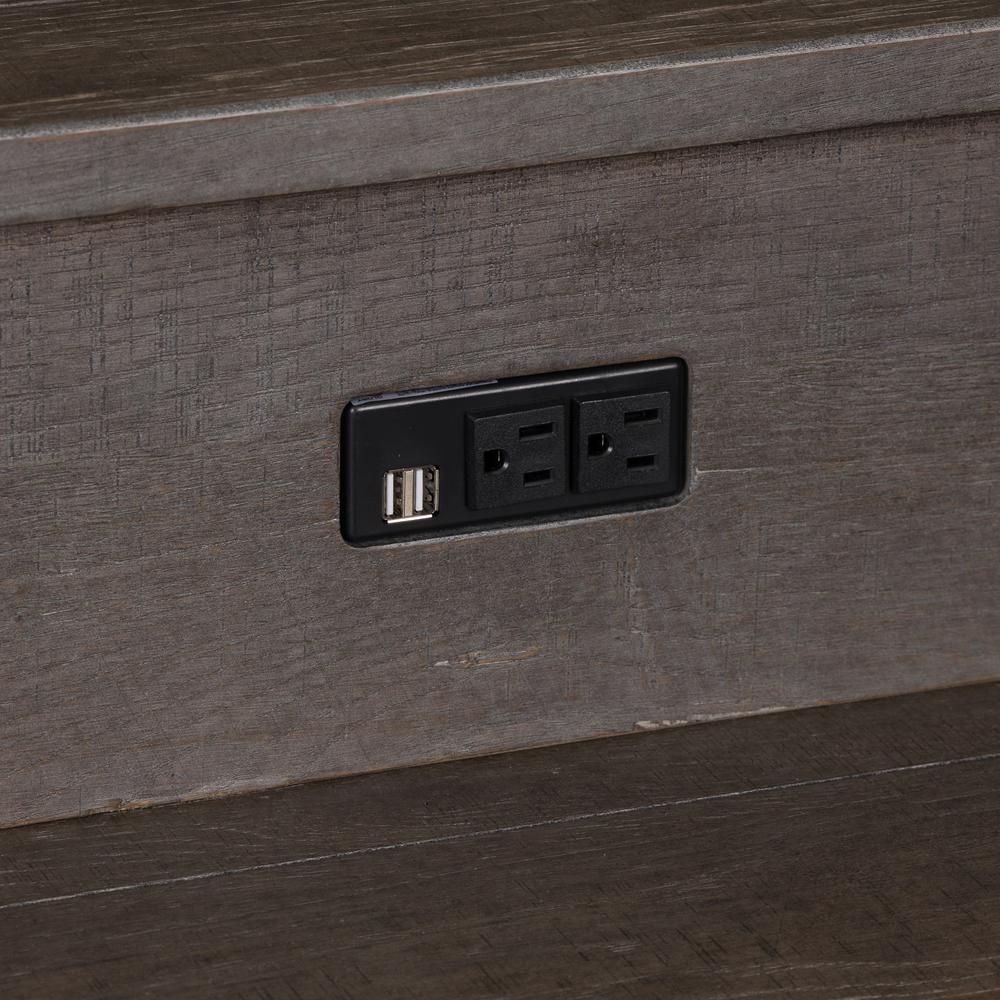 Modern Farmhouse Console Bar Table in Dusty Charcoal w/ Heavy Distressing