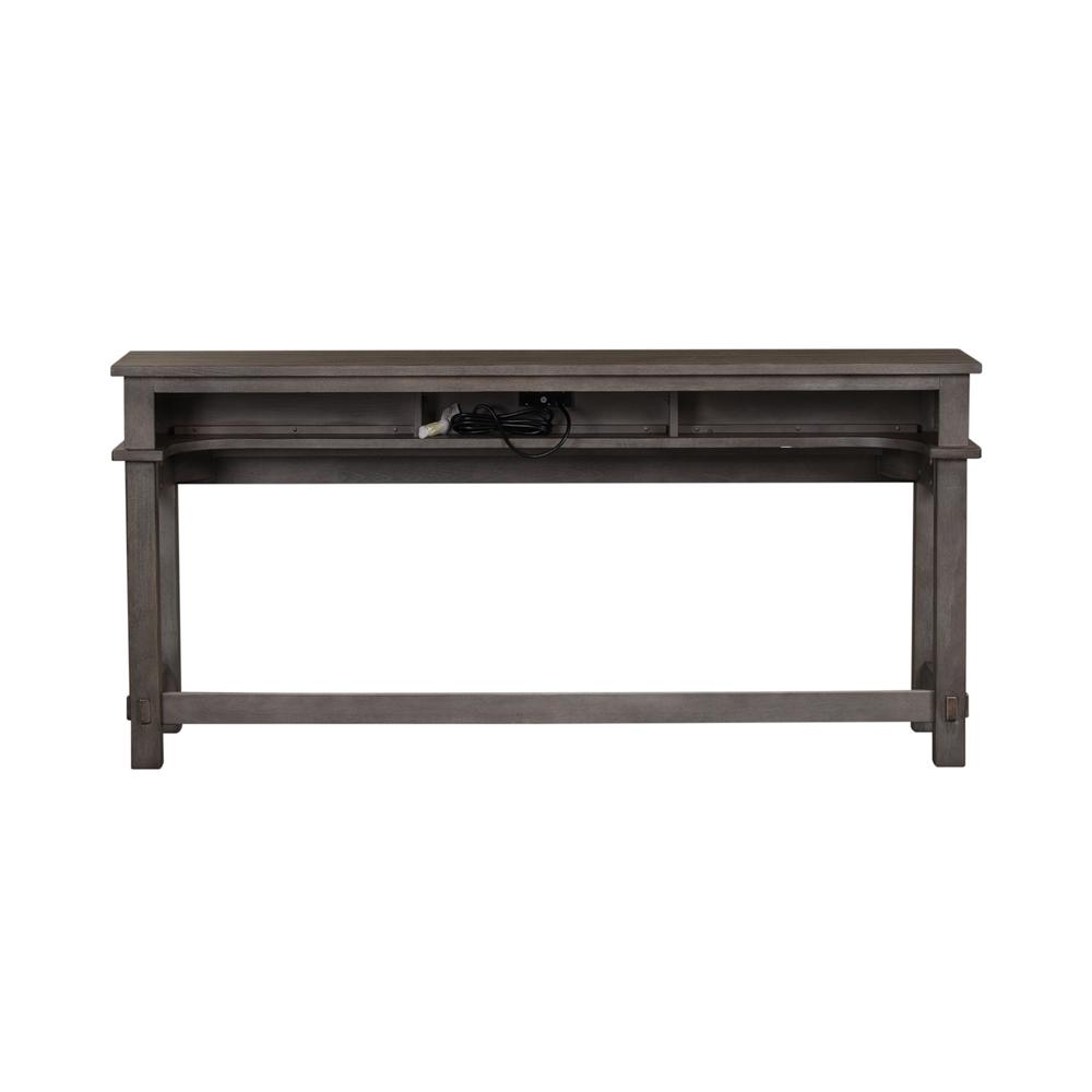 Modern Farmhouse Console Bar Table in Dusty Charcoal w/ Heavy Distressing
