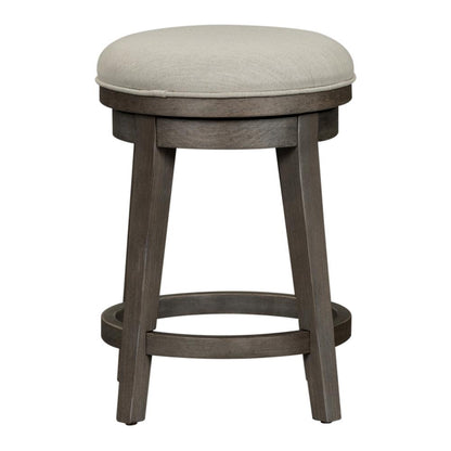 Modern Farmhouse Console Swivel Stool in Dusty Charcoal w/ Heavy Distressing