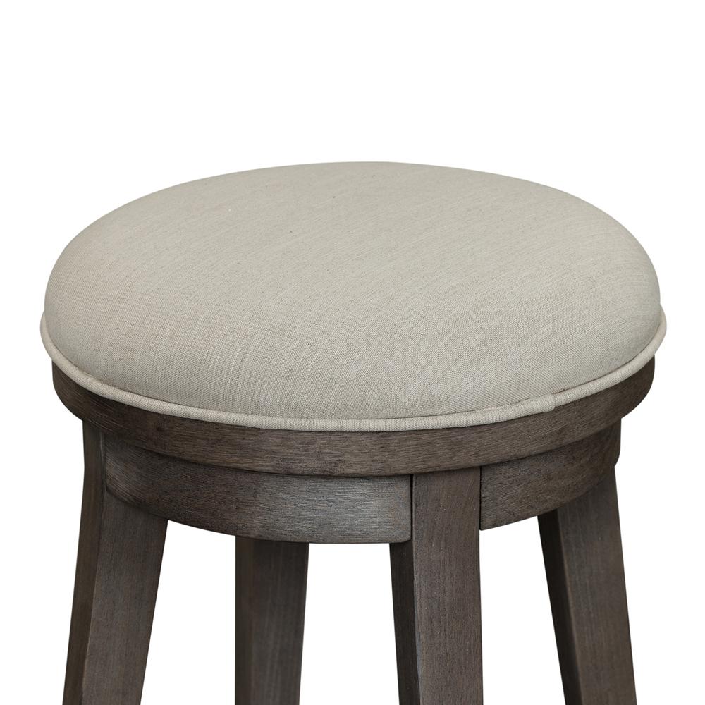 Modern Farmhouse Console Swivel Stool in Dusty Charcoal w/ Heavy Distressing