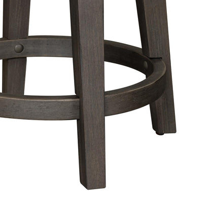 Modern Farmhouse Console Swivel Stool in Dusty Charcoal w/ Heavy Distressing