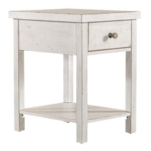 Drawer Chair Side Table Flea Market White w/ Heavy Distressing
