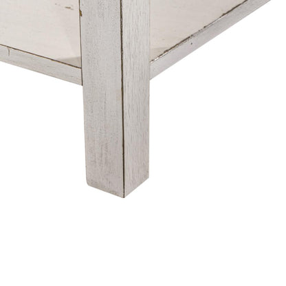 Drawer Chair Side Table Flea Market White w/ Heavy Distressing
