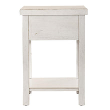 Drawer Chair Side Table Flea Market White w/ Heavy Distressing