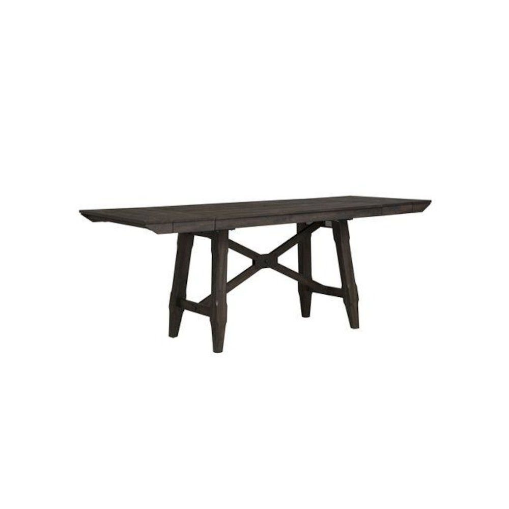 Double Bridge 7 Piece Gathering Table Set in Dark Chestnut