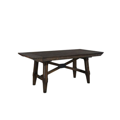 Double Bridge 7 Piece Trestle Table Set in Dark Chestnut