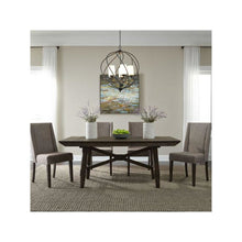 Double Bridge Optional 5 Piece Trestle Table Set in Dark Chestnut