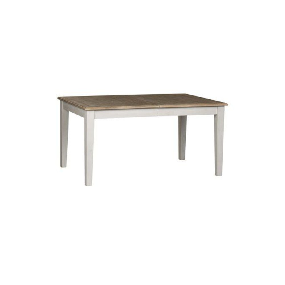 7 Piece Rectangular Table Set Soft White Wash w/ Wirebrushed Gray Top