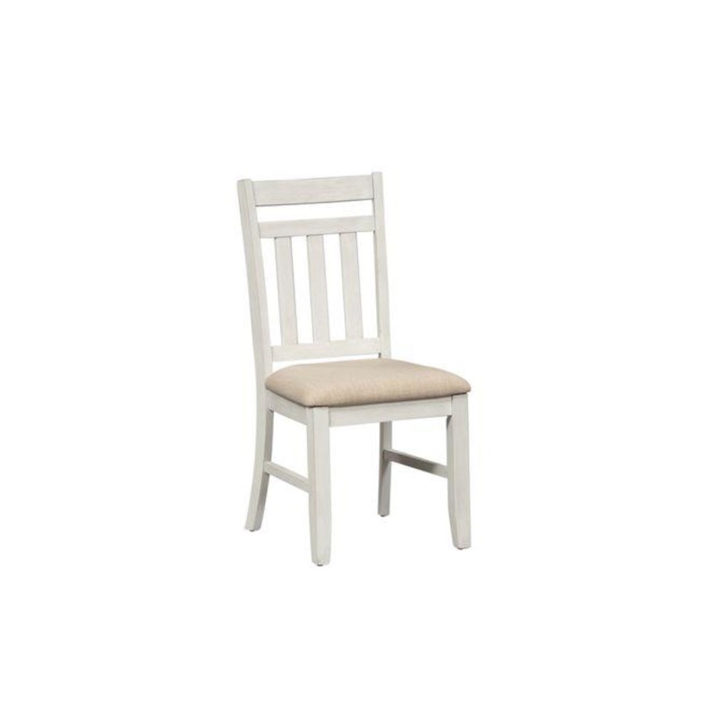 7 Piece Rectangular Table Set Soft White Wash w/ Wirebrushed Gray Top