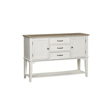 Summerville Server in Soft White Wash w/ Wirebrushed Gray Top