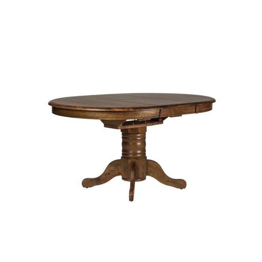 Carolina Crossing 5 Piece Pedestal Table Set in Antique Honey