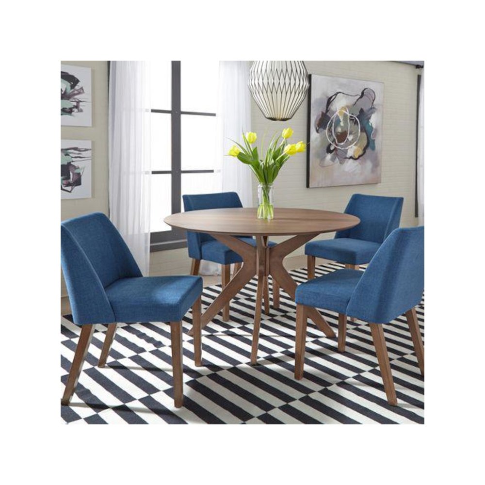 Space Savers 5 Piece Pedestal Table Set in Satin Walnut