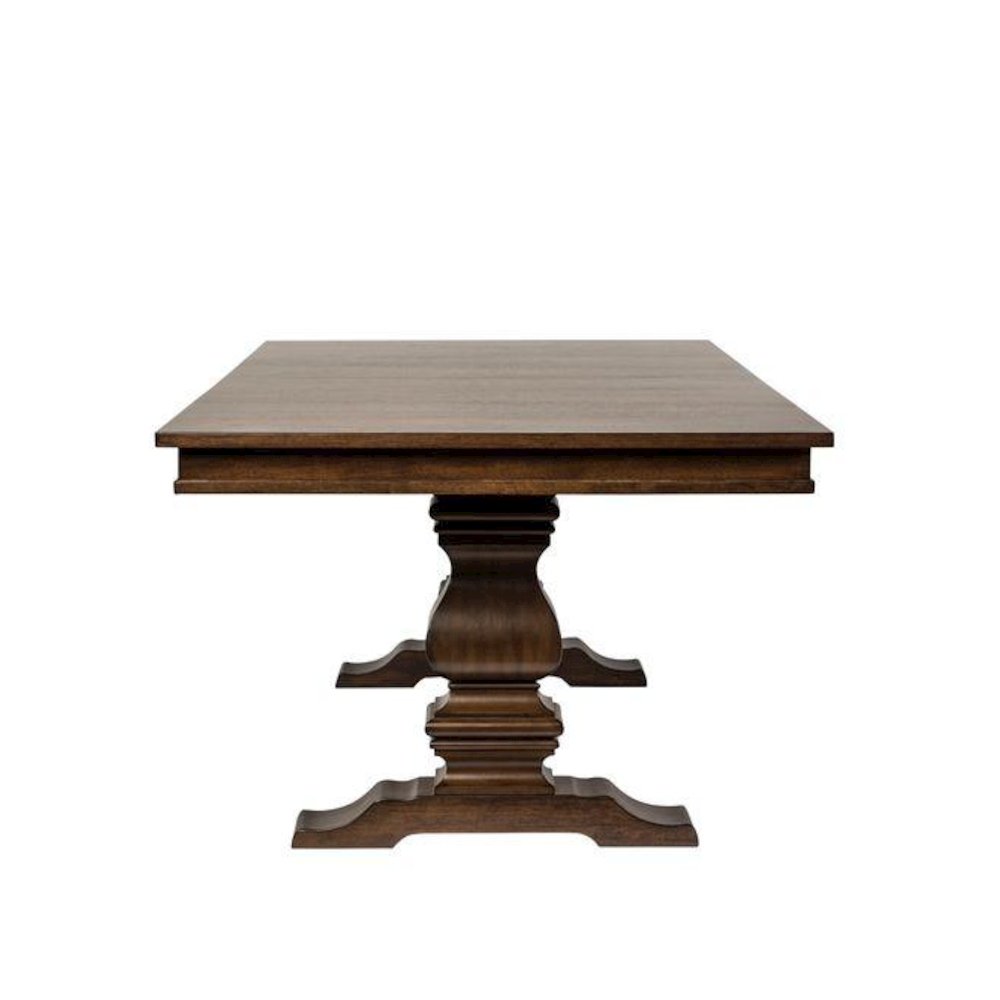 Armand 7 Piece Trestle Table Set in Antique Brownstone