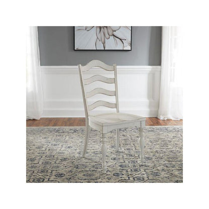 5 Piece Leg Table Dining Room Set with 4 Ladder Back Chairs