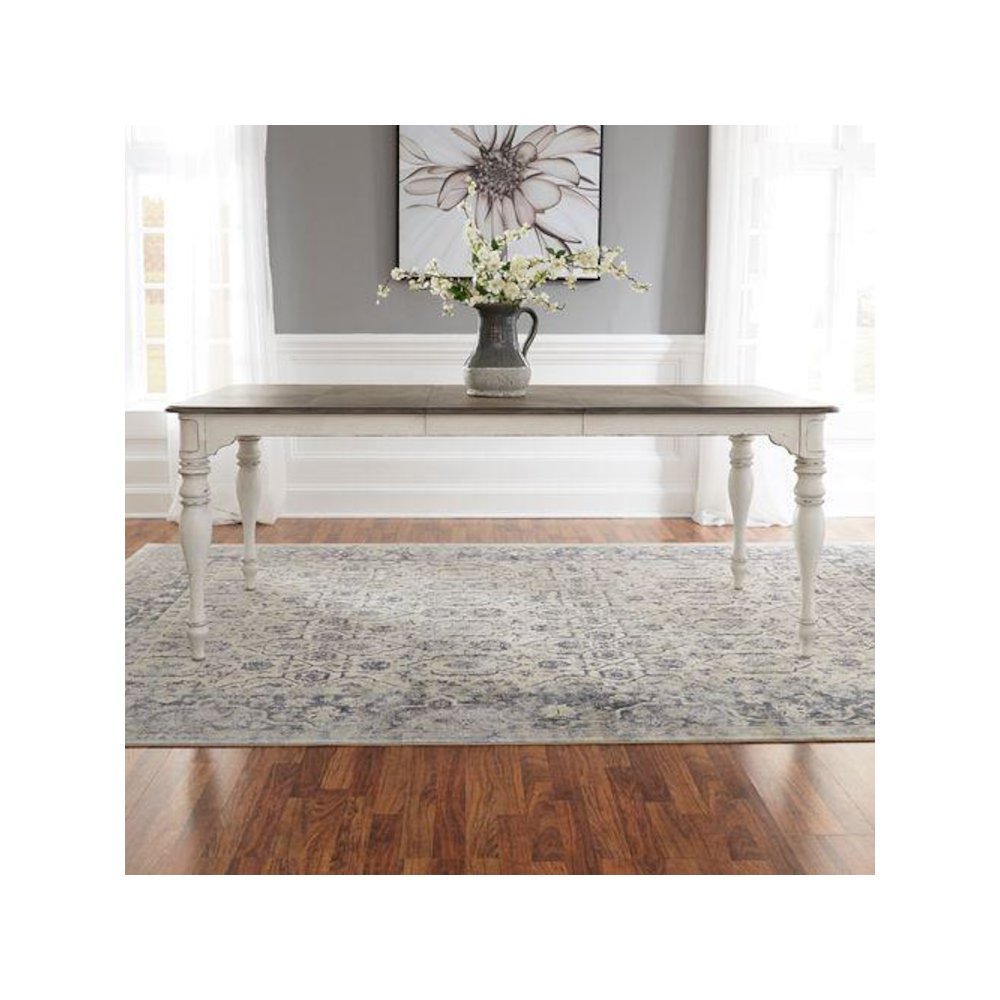 7 Piece Leg Table Dining Room Set with 6 Ladder Back Chairs