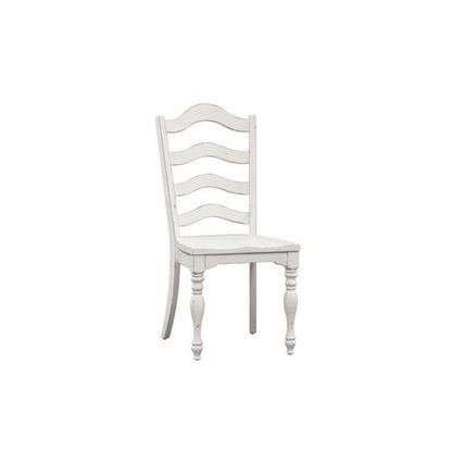 7 Piece Leg Table Dining Room Set with 6 Ladder Back Chairs