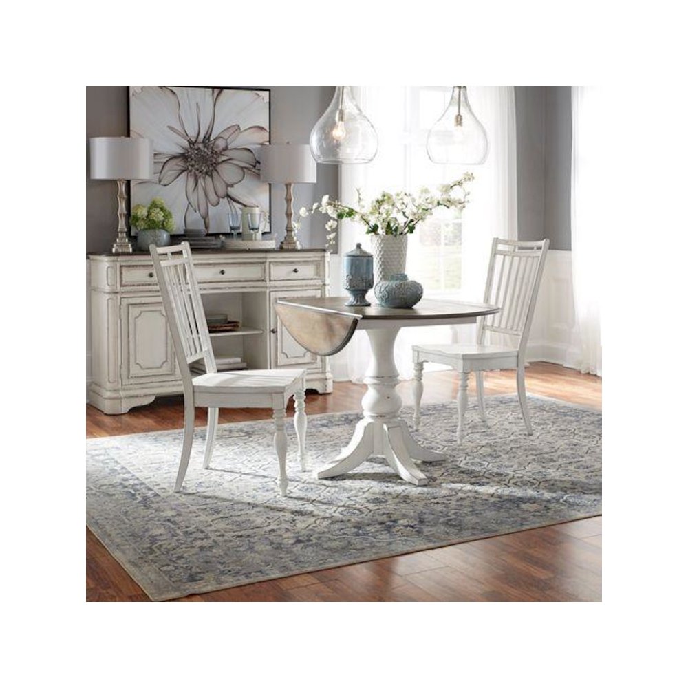 3 Piece Drop Leaf Table Table Dining Room Set with 2 Spindle Back Side Chairs