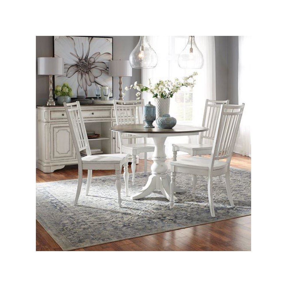 5 Piece Drop Leaf Table Table Dining Room Set with 4 Spindle Back Side Chairs