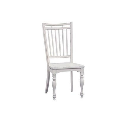 5 Piece Leg Table Dining Set with 4 Back Chairs - Antique White & Weathered Bark
