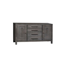 Modern Farmhouse Credenza in Dusty Charcoal w/ Heavy Distressing