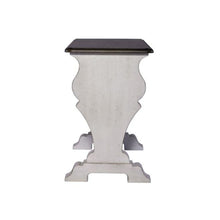 Library Chair Side Table in Porcelain White Finish w/ Churchill Brown Tops