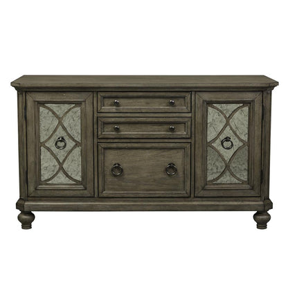 Simply Elegant Credenza in Heathered Taupe