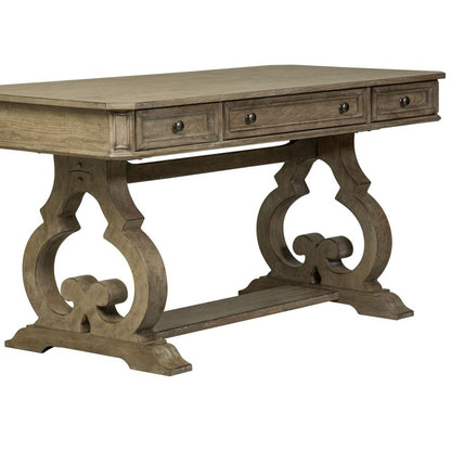 Simply Elegant 3 Piece Desk & Hutch Set in Heathered Taupe