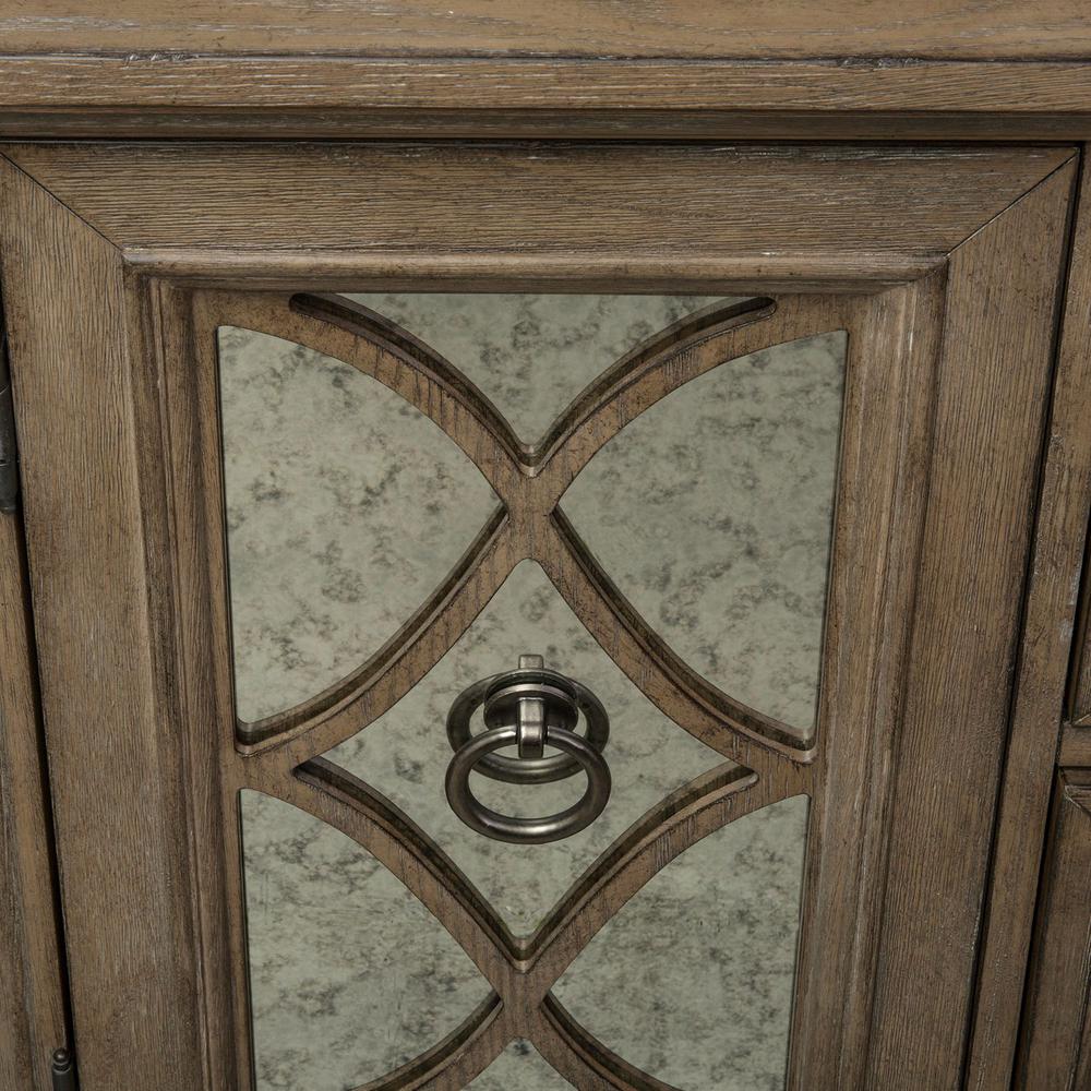 Simply Elegant Credenza & Hutch Set in Heathered Taupe