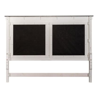 Allyson Park Queen Panel Headboard in Wirebrushed White w/ Charcoal Top
