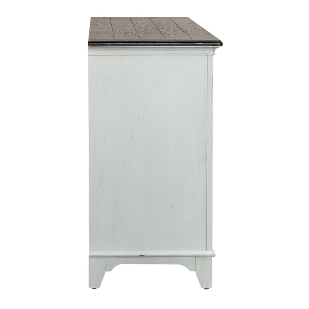Allyson Park 6 Drawer Dresser in Wirebrushed White w/ Charcoal Top